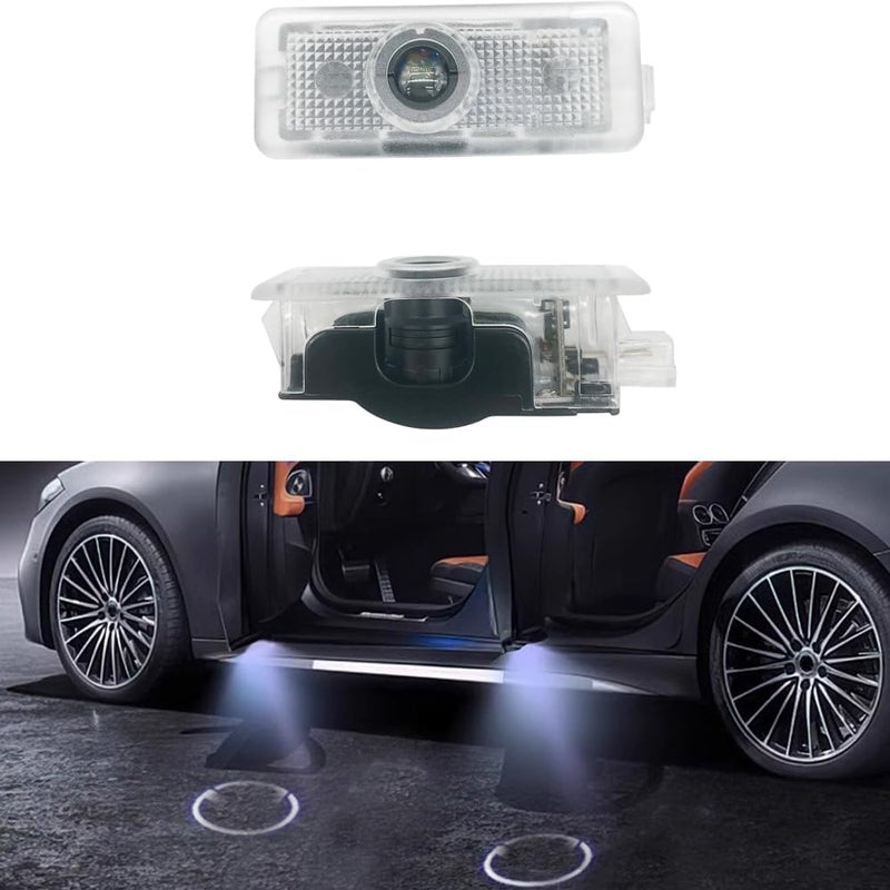 LOUEI 2pc Car Door LED Logo Projector Lights, Welcome Shadow Lamp, Automotive Step Light Compatible with auto 2013-2018 CLA CLS 2010-2016 E Coupe 2016-2022 C Coupe(CLS CLA C E) - Image 2